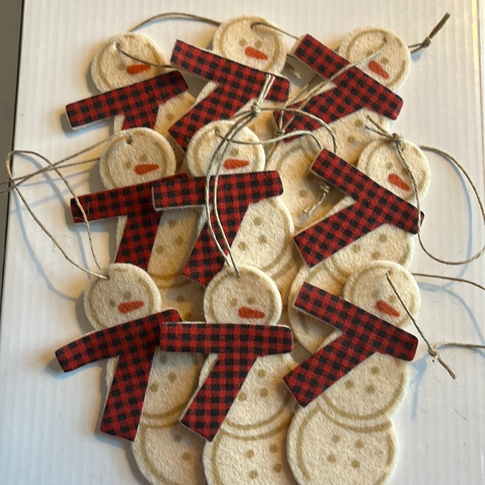 9 Felt Snowman tags FREE 🚢
